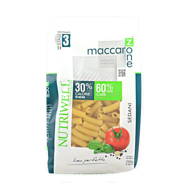 Maccarozone sedani Nutriwell 250 grammi